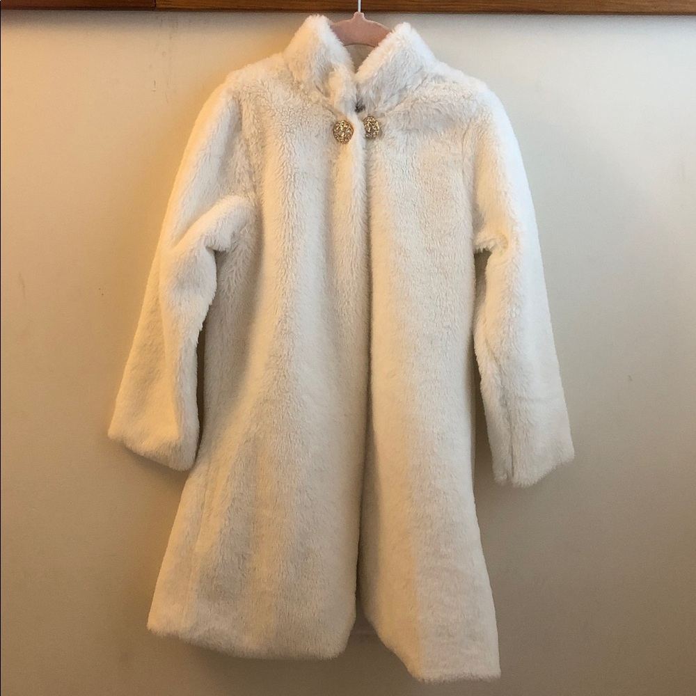 Blueberi Boulevard Faux Fur Kids Coat